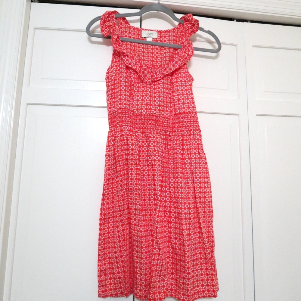 Ann Taylor LOFT petites Red Summer Dress